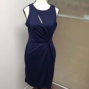 Dreimp Size 6 Navy Blue Sleeveless Midi Dress